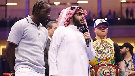 Canelo Álvarez, H.E. Turki Alalshikh, Dana White and Terence Crawford