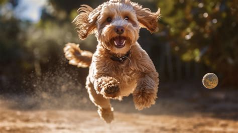Cockapoo playing fetch