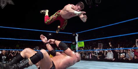 Eddie Guerrero performing a Frog Splash