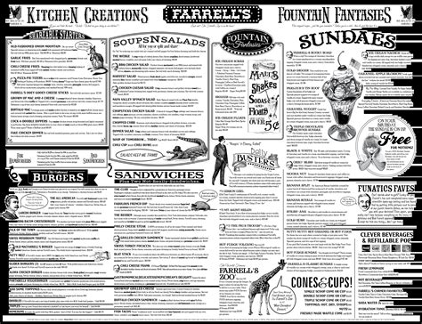 Farrell's Ice Cream Parlour menu