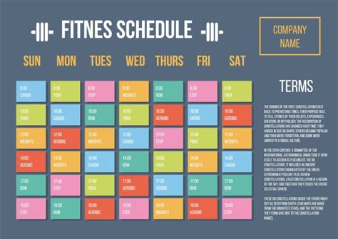 Gym Classes Schedule