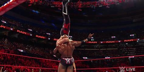 Hardcore Holly completing a vertical suplex on Mr. Kennedy.