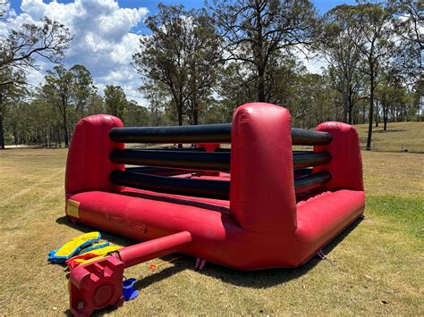 Inflatable boxing ring setup