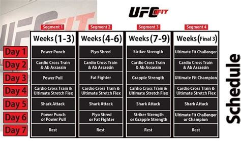 MMA Training Schedule
