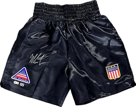 Mike Tyson's boxing trunks with Exodus's name