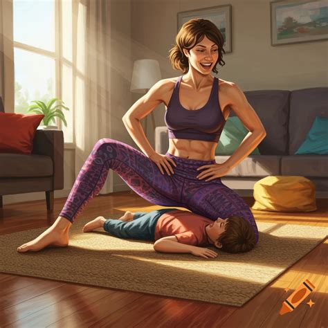 Mom and Son Wrestling