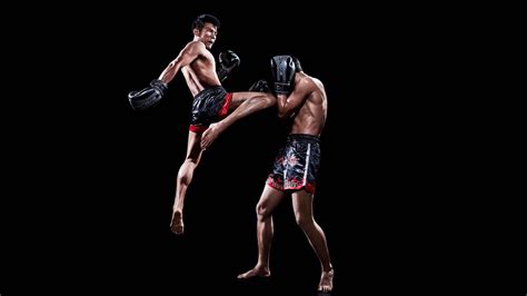Muay Thai Fighter demonstrating a kick