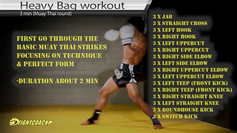 Muay Thai Kickboxing Bag Workout