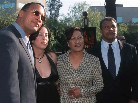 The Rock with his parents Rocky Johnson and Ata Maivia