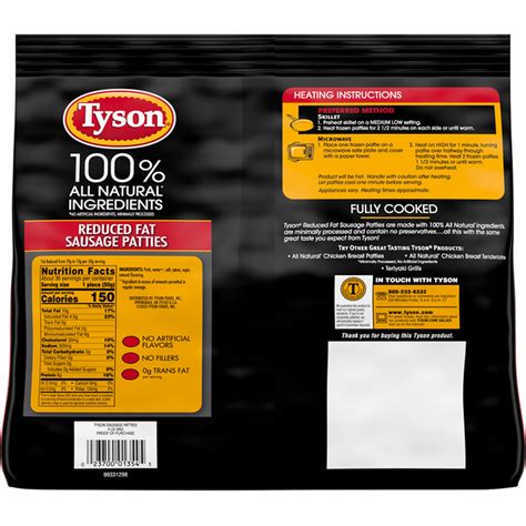 Tyson Sausage Patties Nutrition Facts